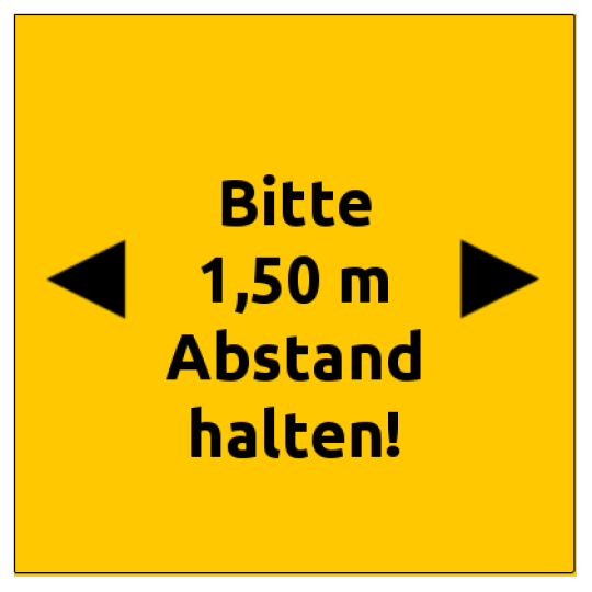 Bodenaufkleber 1,50 m Abstand halten