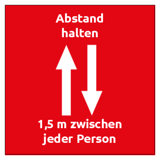 Bodenaufkleber Abstand zwischen jeder Person