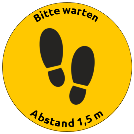 Runder Bodenaufkleber gelb