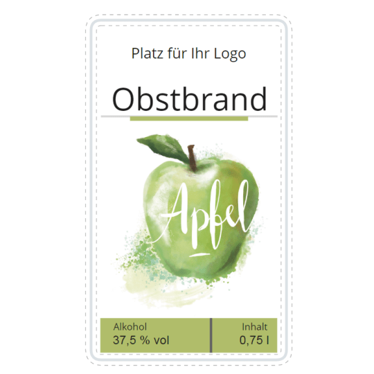 Etiketten Obstler Apfel