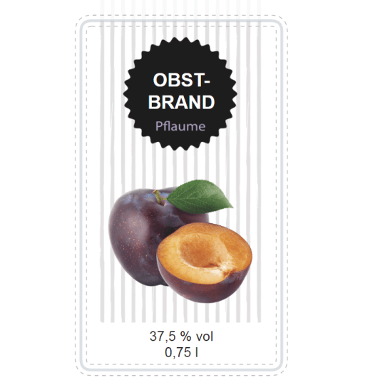 Design für Pflaumenbrand
