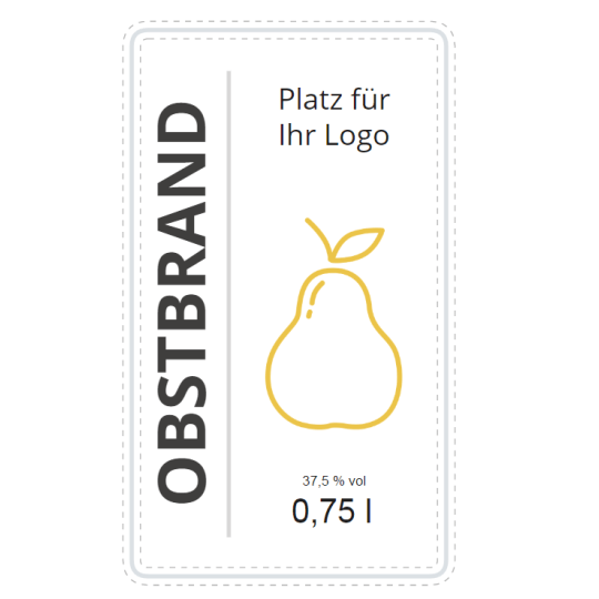stilisiertes Design für Obstbrand Birne