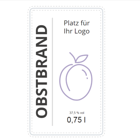 Obstbrand Pflaume Schnapsetikett selbst gestalten