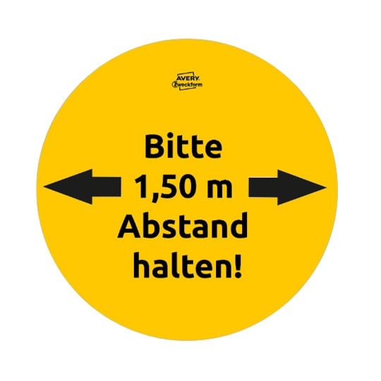 Bitte 1,50m Abstand halten runder Aufkleber