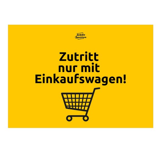 Zutritt nur mit Einkaufswagen