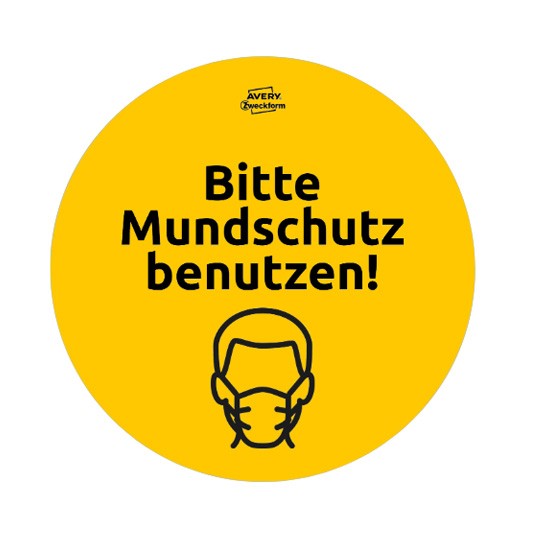 Bitte Mundschutz tragen Aufkleber mit Iocn