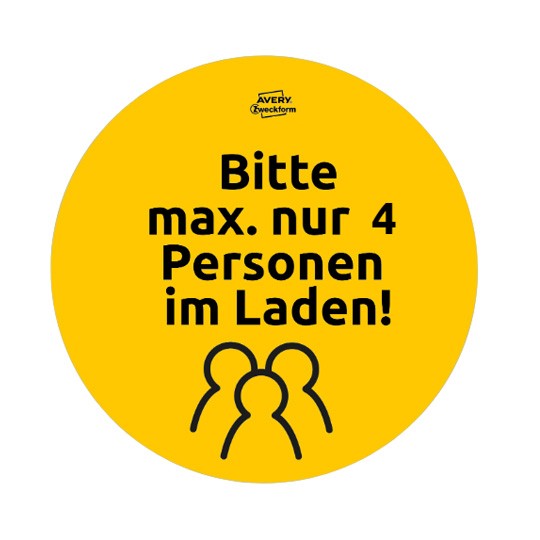 max nur x Personen im Laden Aufkleber drucken lassen