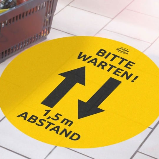 Bodenaufkleber Abstand halten 1,5m