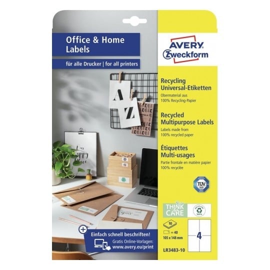 Recycling Etiketten 10 Blatt Packung