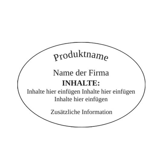 Rückseitenetikett für Produkte