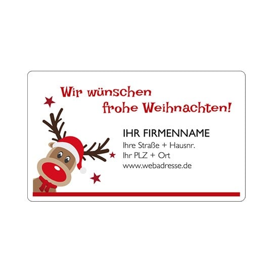 Wir wünschen Frohe Weihnachten Absenderaufkleber