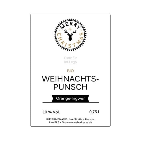 Weihnachtliches Flaschenetikett