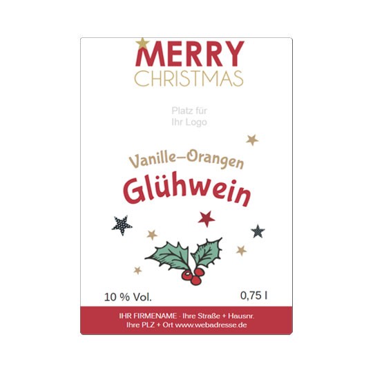 Glühwein Flaschenetikett Gratis Design