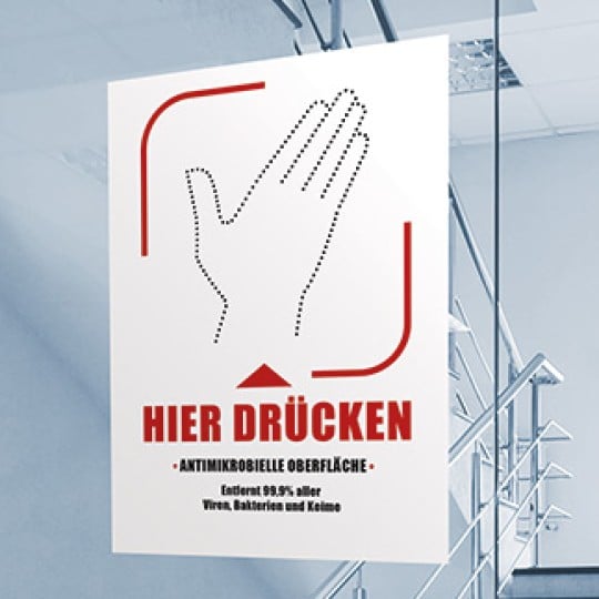 Anitmikrobielle Etiketten für Türbeschilderung