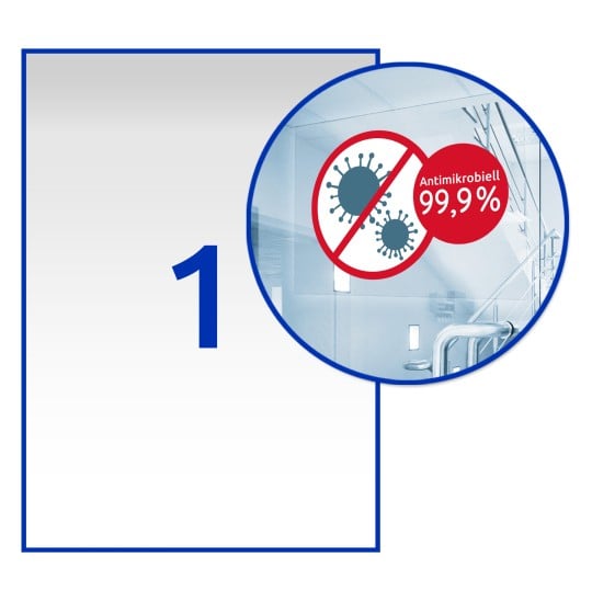 Anti-Virus Schutzfolie für Türbeschilderung