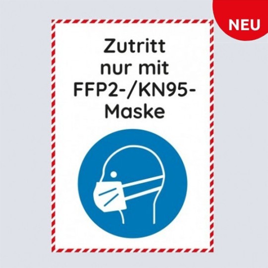 Warnschild FFP2 Maske