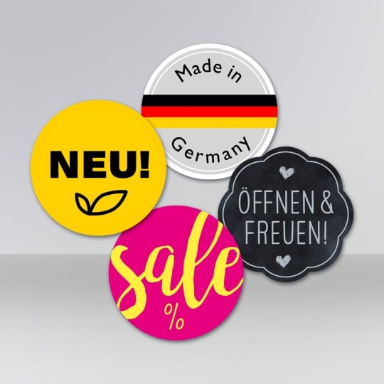 Promotionsetiketten für Ladengeschäfte