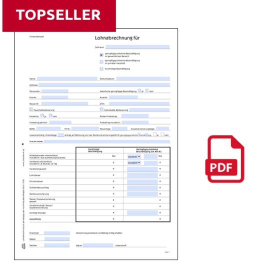 Lohnabrechnung für Minijobs zum Download