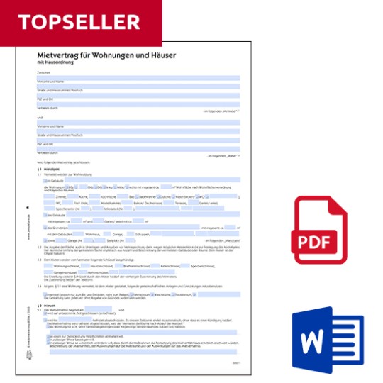 Mietvertrag für Wohnung und Häuser