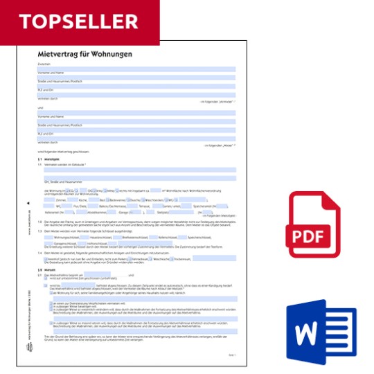 Mietvertrag für Wohnung zum Download