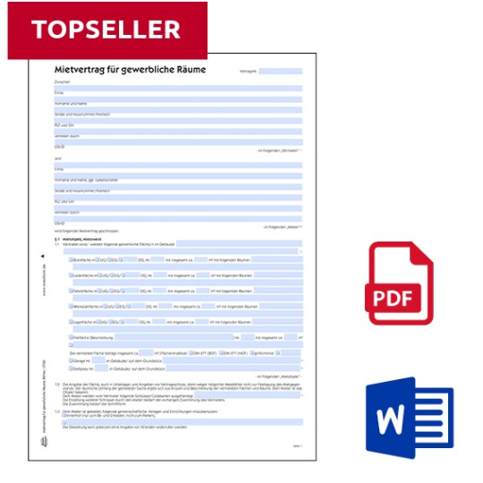 Mietvertrag für gewerbliche Räume Formular downloaden