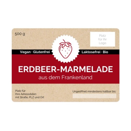 Marmeladenetikett Vorderseite