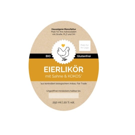 Eierliköretikett oval Vorderseite