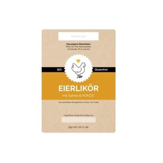 Eierliköretikett 99x139 mm Vorderseite