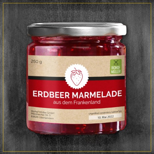 Erdbeermarmelade Etikett