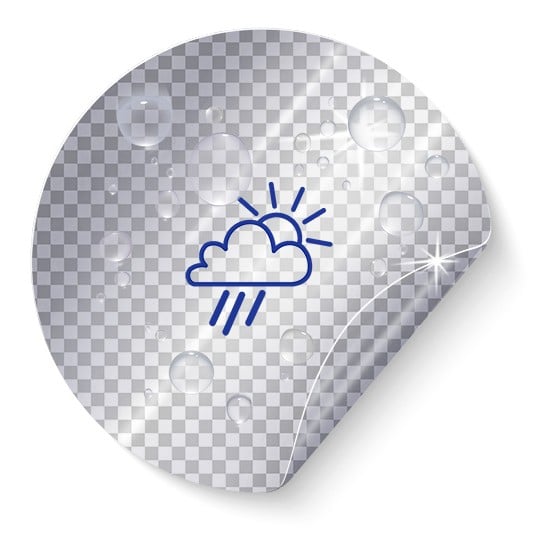 Wasserfeste Folienetiketten transparent