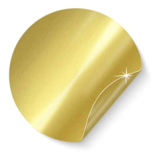 Goldene Papier-Aufkleber
