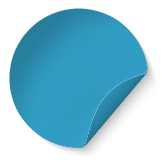 Blaue Etiketten auf Bogen