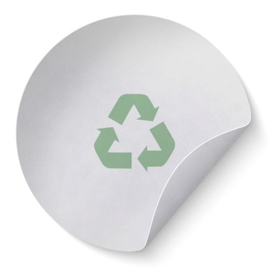 Recyclingetiketten auf Bogen