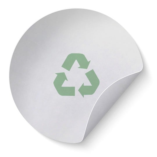 Weiße Recycling Etiketten