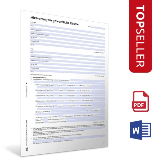 Mietvertrag für gewerbliche Räume Formular downloaden