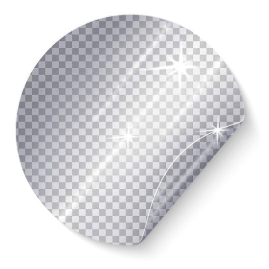 Transparente Folienetiketten auf Bogen