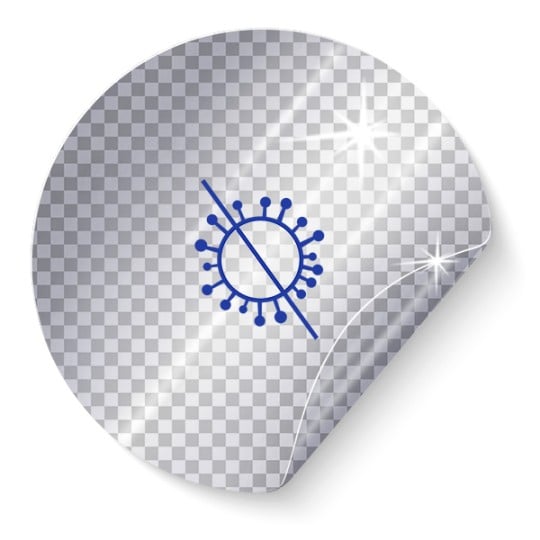 transparente antimikrobielle Etiketten