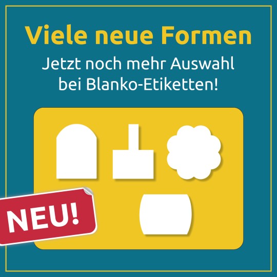 Neue Etiketten Formen