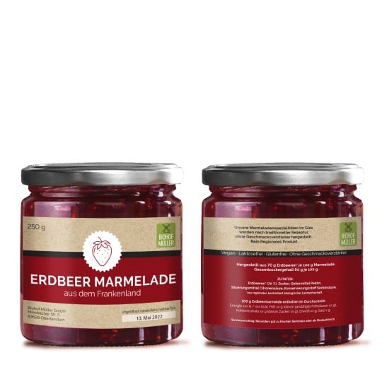 Rechtliche Vorgaben Marmeladenetikett