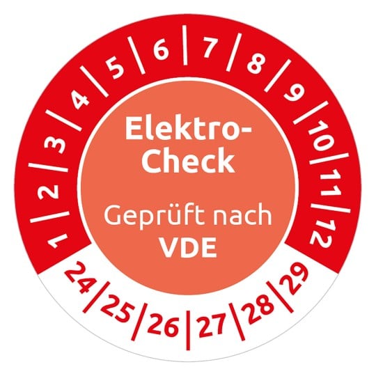 Prüfplakette rot Elektrocheck VDE