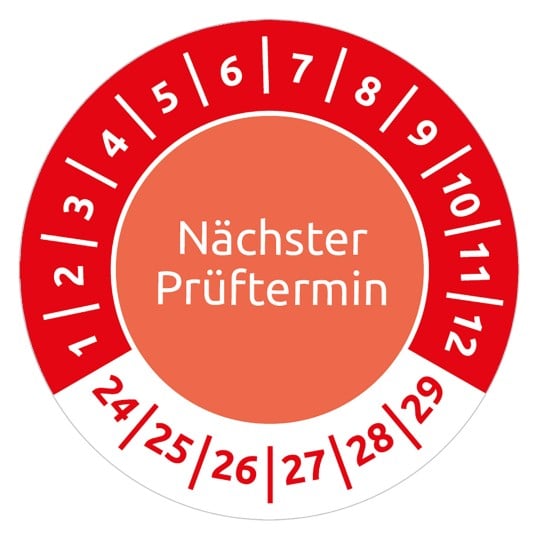 Prüfplakette rot nächster Prüftermin