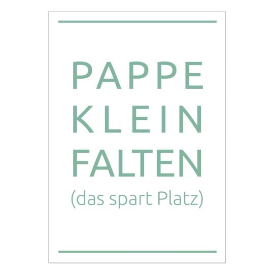 Vorlage Pappe klein falten