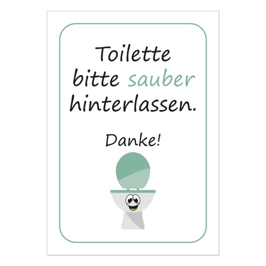 Vorlage Toilette sauber verlassen