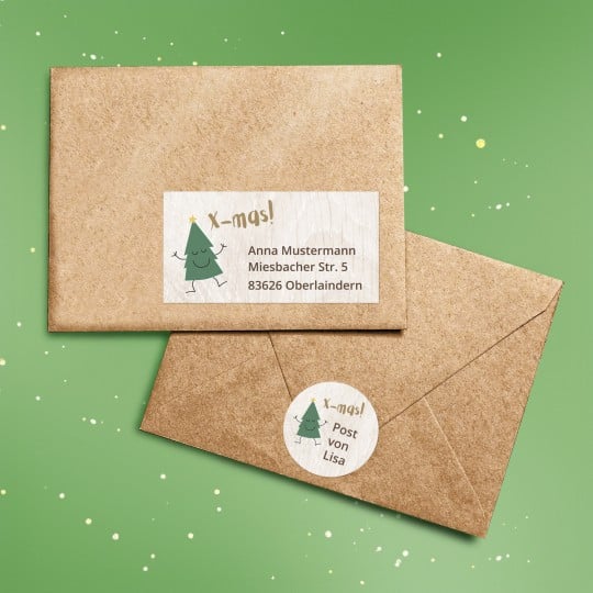 Adressetiketten für Weihnachten