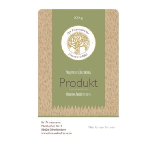 Produktetikett Design Vorlage