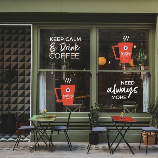 Klebefolie Schaufenster Coffee