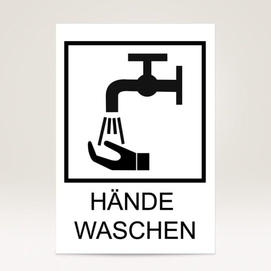 Gebotsschild Hände waschen