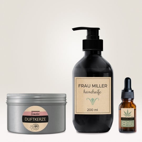 Kosmetiketiketten diverse Formen und Materialien