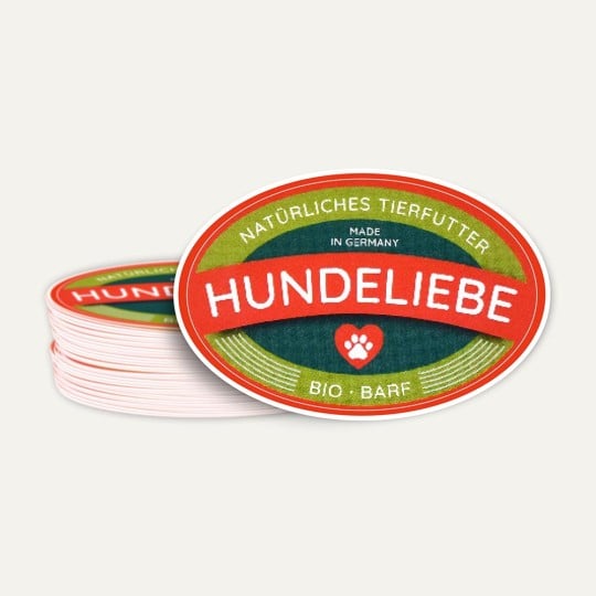 Aufkleber oval Stapel