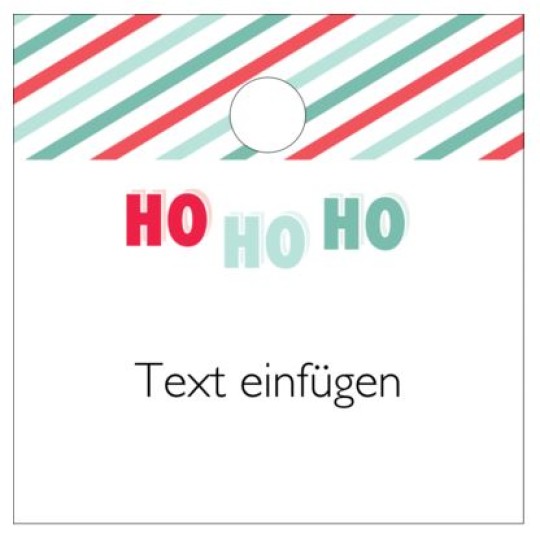 Ho Ho Ho Schriftzug und Grün-Rot-Weiße Streifen